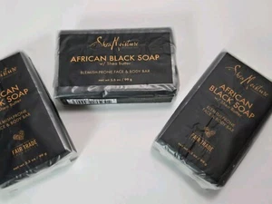 (3) Barrette Viso Corpo Idratante al Karitè per Pelle Grassa a Inestetismi Sapone Nero Africano - Foto 1 di 4