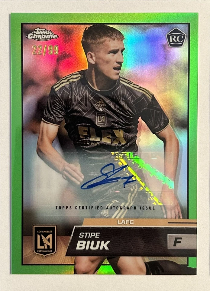 2023 Topps Chrome MLS  Stipe Biuk Green Refractor /99 ROOKIE AUTO✍️ - Image 1 of 2