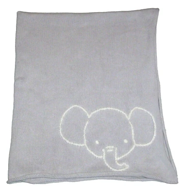Crate & Kids Comfy Critter Grey Elephant Knit Baby Stroller Blanket 30x40" 2021 - Image 1 of 2