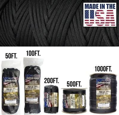 TOUGH-GRID 750lb Mil-Spec Type IV Paracord Used by US Military. Made in the USA