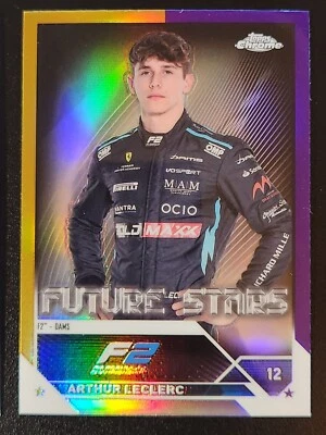 ARTHUR LECLERC #85 2023 Topps Chrome F1 Formula 1 F2 GOLD PURPLE REFRACTOR DAMS - Image 1 of 2