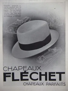 PUBLICITÉ DE PRESSE 1932 CHAPEAUX FLÉCHET CHAPEAUX PARFAIT - ADVERTISING - Bild 1 von 1