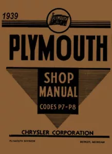 1939 Plymouth P7 P8 Shop Service Repair Manual Engine Drivetrain Electrical OEM - Picture 1 of 5
