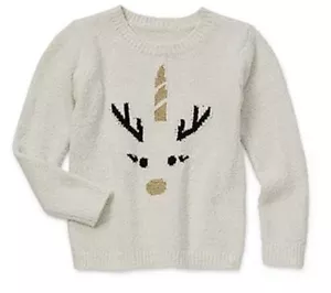 Okie Dokie Toddler & Little Girls Crew Neck Long Sleeve Pullover Sweater - Picture 1 of 2