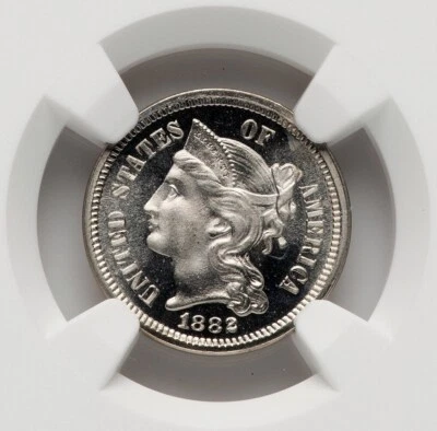 1882 3 Cent Nickel - NGC PF 67 Cameo - INCREDIBLE CAMEO BEAUTY - Image 1 of 4