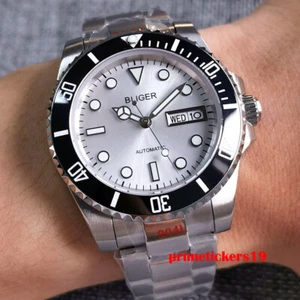 BLIGER NH36 Movement Automatic Men Watch Date Week Sapphire Silver Sunburst Dial - Picture 1 of 14