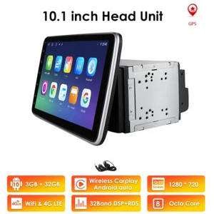 Double 2 DIN Rotatable 10.1'' Android Touch Screen Car Stereo Radio GPS Wifi DSP - Picture 1 of 12