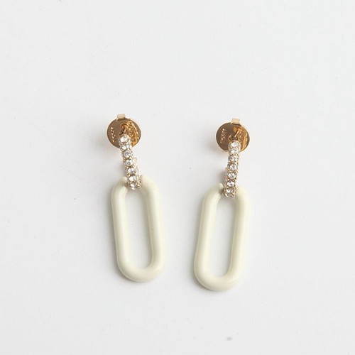 Orecchini a maglie Tory Burch Roxanne Tory oro crema con sacchetto antipolvere