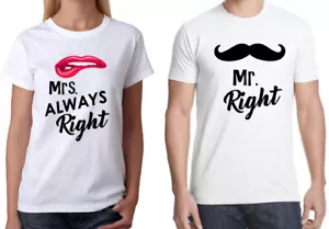 Couple Matching Love Tshirts - Husband Wife Boyfriend - His and Hers Design Tees - Picture 1 of 22