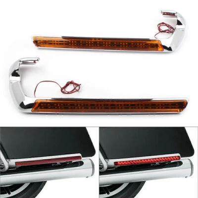 1 Set Saddlebag LED Side Marker Light Amber Lens For Harley Touring 2014-2020 - Image 1 of 4