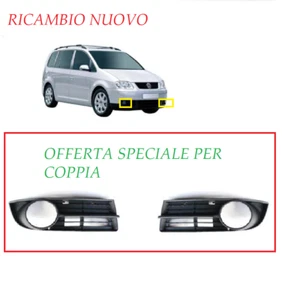 2 X GRIGLIA PARAURTI PER VW TOURAN 2003 CORNICE MOSTINA FENDI FENDINEBIA COPPIA - Foto 1 di 5