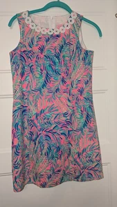 Lilly Pulitzer Girls Mini Mila Shift Dress Sunset Floral Sz 12 Style 25978 Lined - Picture 1 of 6