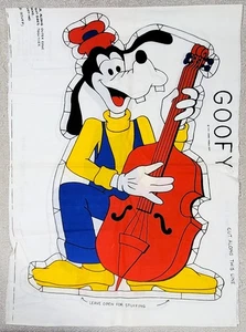 Vintage Walt Disney GOOFY KISSEN PANEL Ameritex 20" groß Baumwollstoff - Bild 1 von 5