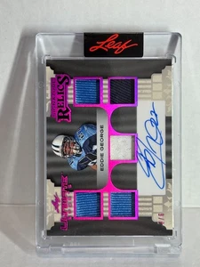 2024 Leaf Ultimate Sports PINK Foil Eddie George /6 Auto Jersey OILERS - Picture 1 of 1