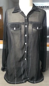 CAMISA NEGRA TRANSPARENTE ABOTONADA NEGRA A8 DE COLECCIÓN A4 MD VENEZIA VITALE CUBIERTA DE NATACIÓN TRANSPARENTE - Imagen 1 de 24