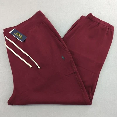 Ralph Lauren Mens 2XB Sweatpants Joggers Maroon CLS Wine Drawstring Lounge Pony - Image 1 of 4