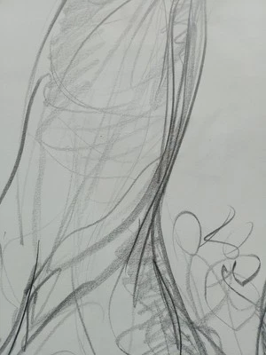 A2 Hand Drawn Pencil Drawing Male Phallus Penis Erotic Illustration Art NSFW - Image 1 of 4