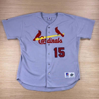 Vintage Russell Athletic Jersey Mens 52 Gray Baseball Edmonds St Louis Cardinals - Image 1 of 4