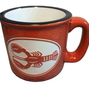 Tazza da caffè Cape Shore Cape Cod aragosta maculata stile campeggio rosso nero pesante - Foto 1 di 9