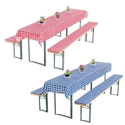 GRÄFENSTAYN 3-tlg. Bierbankauflage Sitzpolster Bierzelt-Garnitur Biertischauflage Hussen