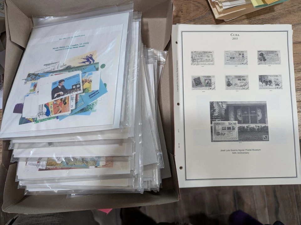 Box of  Caribbean Year Sets & Pages Mostly Unopened From Estate! -15 Photos - Image 1 of 4