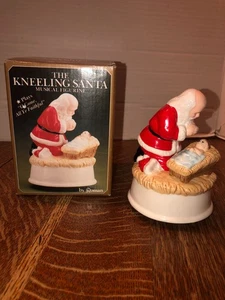 1988 Roman El Papá Noel arrodillado con el Niño Jesús Figura musical ¡Funciona! IOB - Imagen 1 de 9