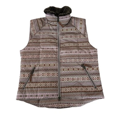 Chaleco acolchado Ugg para mujer talla M topo y rosa azteca cuello de oveja desmontable Foto 1 de 4