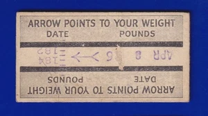 1926 MCLELLAN STORES WEIGHT MACHINE CARD NO CREASES - Bild 1 von 2