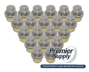 20 x STAINLESS STEEL CAPPED ALLOY WHEEL NUTS 27mm LAND ROVER DEFENDER RRD500560 - Picture 1 of 1