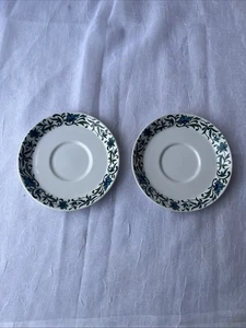 Vintage MIDWINTER Spanish Garden Jessie Tait Two Large Saucers For coffee cups - Picture 1 of 4