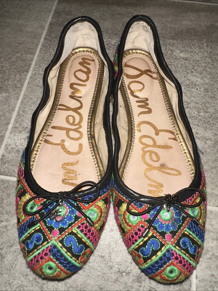 Zapato sin cordones Sam Edelman Felicia bordado de ballet estampado de leopardo - 6,5 M Foto 1 de 4