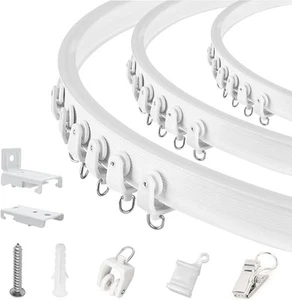 Ceiling Curtain Track Flexible Bendable Wall 10Ft/3Meter, White - Picture 1 of 7