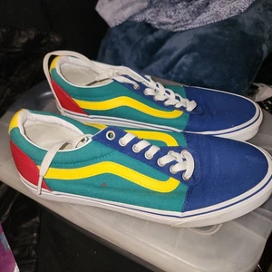 VANS Old Skool Yacht Club Blue/Yellow/Red/Green Skate Mens Sneakers Size 9M - Picture 1 of 7