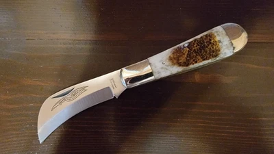 Navaja de Bolsillo Parker-Imai Eagle Marca Suave 2do Corte Hueso Carey K-86-1980’s Foto 1 de 4