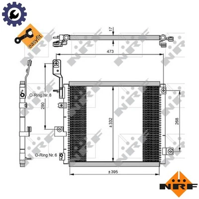 CONDENSER AIR CONDITIONING 350047 FOR HYUNDAI ATOZ/AMICA ATOS SANTRO/XING 1.1L - Image 1 of 4