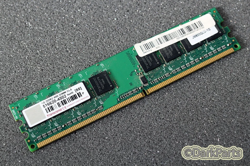 Transcend JM800QLU-1G 1GB DDR2-800 Memory RAM - Image 1 of 1