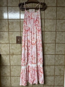 Mossimo Women’s Floral Lace Maxi Dress, Vacationcore Cottagecore Summer, Sz Lg - Picture 1 of 10