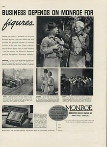 1938 Monroe Calcolatrice Società Figurine Calcolatrici Stampa Vintage Pubblicità - Foto 1 di 8