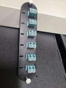 Corning CCH-CP12-E4 Patch Panel, 6 LC Duplex 10Gig Aqua OM3/OM4 Adapters - Picture 1 of 5