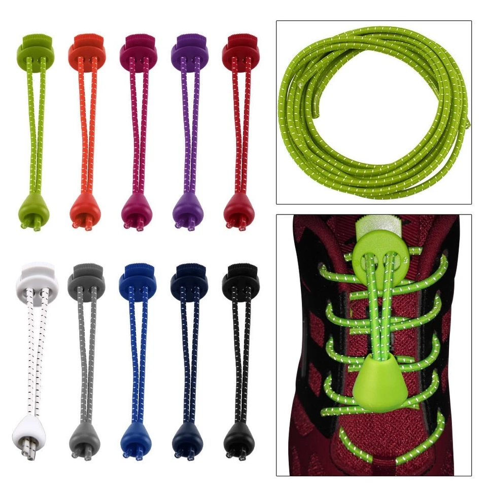 Lacci per scarpe elasticizzati lacci per scarpe triathlon corsa scarpe da ginnastica stivali elasticizzati uk - Immagine 1 di 4