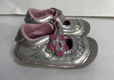 Stride Rite Adeline Toddler Girl Silver Mary Janes Size 4.5W sequins pink