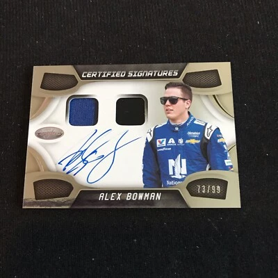 2018 Certified Alex Bowman Certified Signatures Race Used Relic Auto #73/99 - Image 1 of 2
