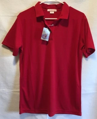 FeatherLite Men's Golf Polo Red Moisture Wick Mesh Sport Shirt L New With Tags - Image 1 of 4