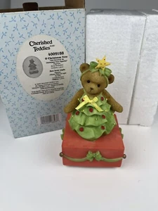 Cherished Teddies O Christmas Tree Avon Exclusive Musical Box 4009188 Figurine - Picture 1 of 7