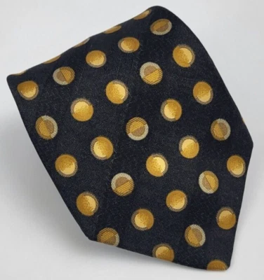 Corbata de seda Zylos George Machado negra dorada geométrica para hombre EE. UU. 59 x 3,7/8 Foto 1 de 4