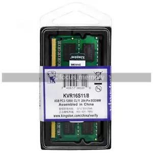Kingston 8 GB DDR3 1600MHz 2RX8 PC3-12800S SO-DIMM KVR16S11/8 Laptop Memory 1.5V - Picture 1 of 5