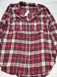 anthropologie Flannel Shirt size 12 - Picture 1 of 4