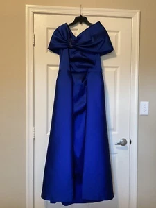 Rickie Freeman For Teri Jon Pleated Off-Shoulder Jewel-Embellished dress size 16 - Picture 1 of 4