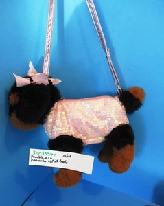 Poochie and Company Rottweiler with Pink Sequins Bag Purse Plush(310-3354-1) - Picture 1 of 5