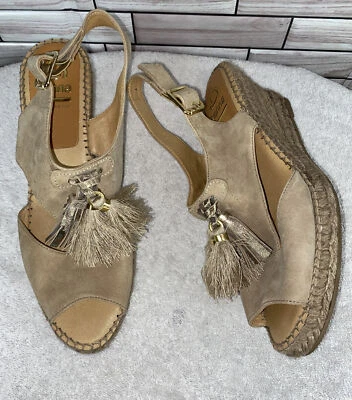 Sandalias Kanna Made in Spain Beige Borla Punta Abierta Tacón Talla 41 Foto 1 de 4